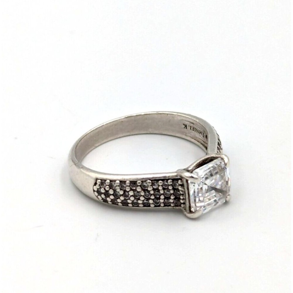 Daniel K 925 Sterling Silver Cubic Zirconia Ring Marked Size 8.5